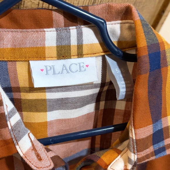 The Children's Place Plaid Dress - Brown, Yellow, White - Picture 3 of 3